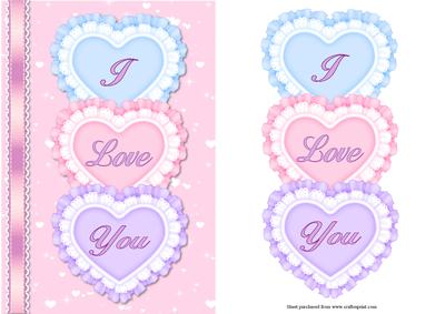 I Love You Quick Card with Decoupage