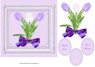 Tulip Bouquet Square Quick Card with Decoupage