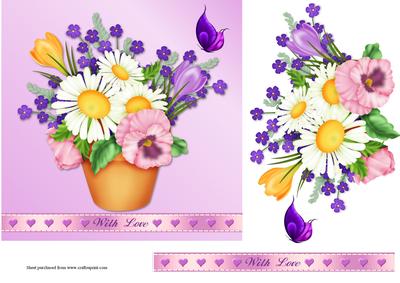 The Flower Pot Quick Card with Decoupage