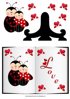 Book of Love Quick Card with Decoupage & Stand
