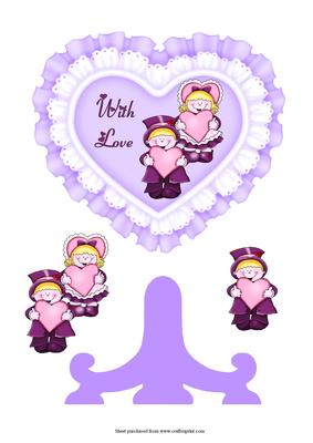 Heart Card with Decoupage & Stand