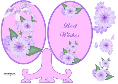 Lilac Floral Plate Quick Card with Stand