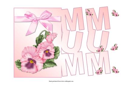Mum Word Quick Card with Decoupage