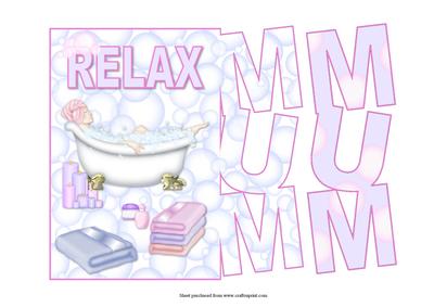Relax Mum Quick Card with Decoupage