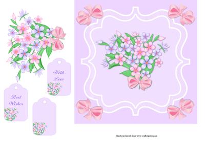 Floral Bouquet Square Quick Card Front with Decoupage