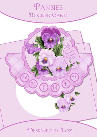 Pansies Rocker Card Kit
