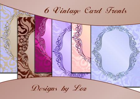 6 Ornate Vintage Card Fronts