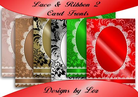 6 Ribbon & Lace 2 Card Fronts