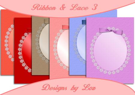 6 Ribbon & Lace 3 Card Fronts