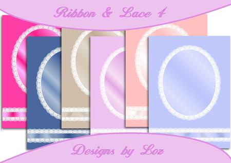 6 Ribbon & Lace 4 Card Fronts