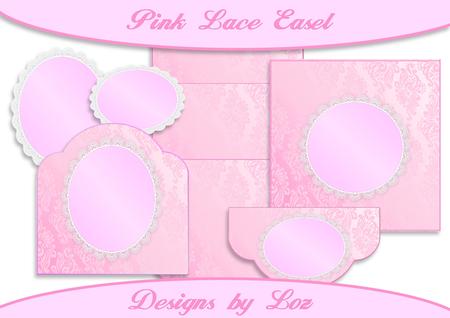 Pink with Lace Easel Card Template
