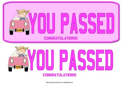 Female Driving Test Passed Dl Quick Card with Decoupage