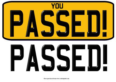 You Passed! Dl Quick Card with Decoupage