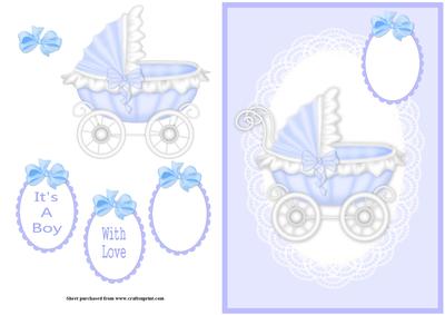 Baby Boy Quick Card with Decoupage