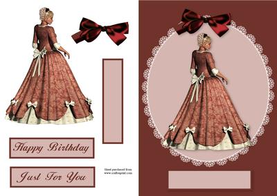 Vintage Lady Quick Card with Decoupage