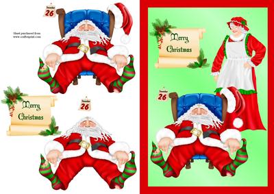 Sleeping Santa Quick Card with Decoupage
