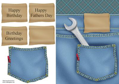 Got Tools in Pocket Quick Card with Decoupage