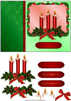Christmas Carndles with Decoupage Quick Card