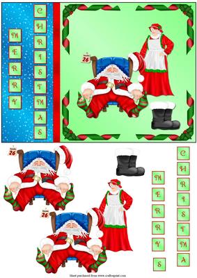 Christmas Santa with Decoupage Quick Card