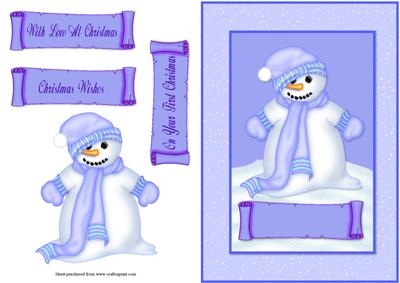 Boy 1st Christmas Quick Card with Decoupage