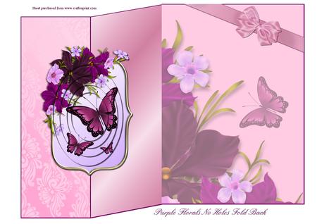 Purple Flowers No Holes Fold Back Mini Kit