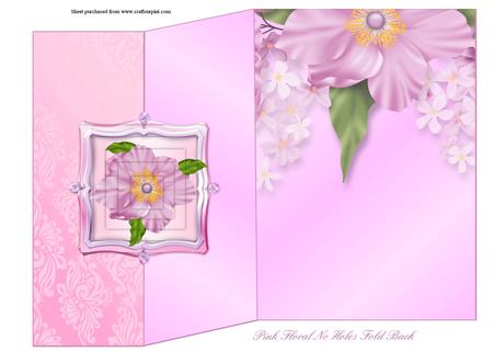 Pink Flowers No Holes Fold Back Mini Kit