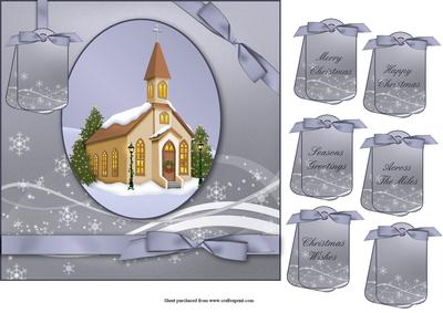 Christmas Church Square Quick Card