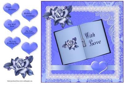 Beautiful Blue Square Card Front