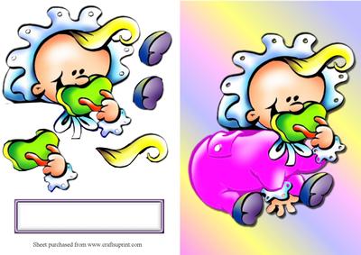 Cartoon Baby Girl Quick Card