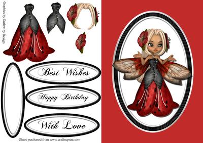 Flower Fairy in Red Quick Card
