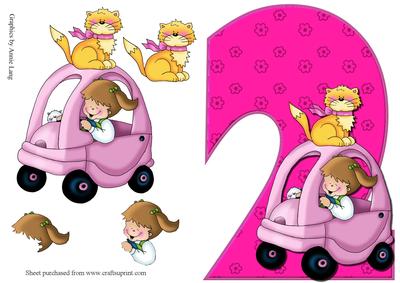 Girls 2nd Birthday Quick Card