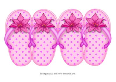 Flip Flops Shaped Card