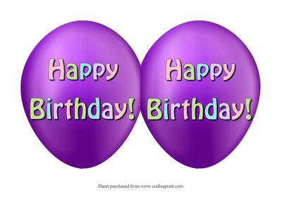 Happy Birthday Balloon Shaped Card
