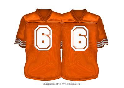 Orange Sports Jersey Shaped Card