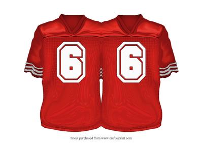Red Sports Jersey Shaped Card