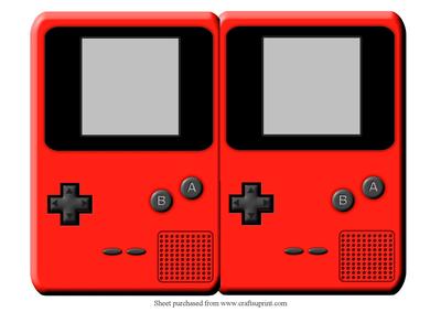 Red Game Boy Shaped Card