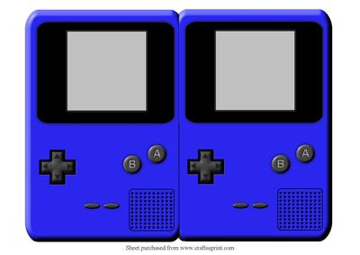 Blue Game Boy Shaped Card