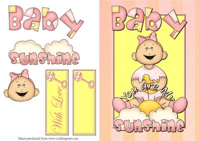 You Are My Sunshine Girl Quick Card