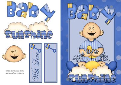 You Are My Sunshine Boy Quick Card
