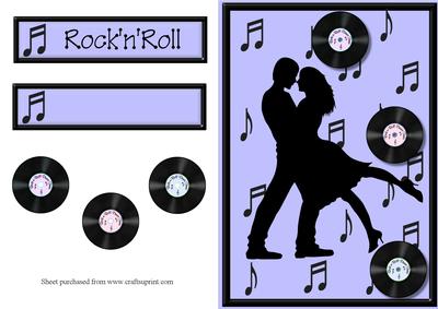 Rock 'n' Roll Blue Quick Card