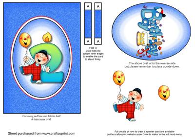 Boys 2nd Birthday Spinner Card