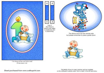 Boys 1st Birthday Spinner Card