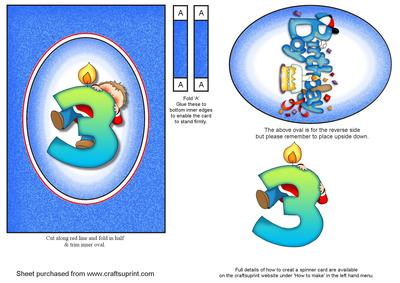 Boys 3rd Birthday Spinner Card