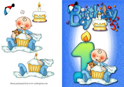 Baby Boys 1st Birthday Quick Card