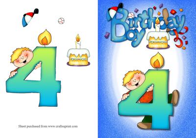 Boys 4th Birthday Quick Card