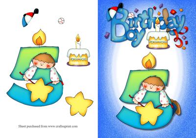 Boys 5th Birthday Quick Card