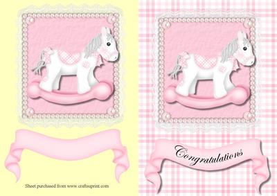 Baby Pink Rocking Horse Quick Card