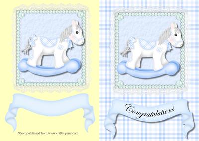 Baby Blue Rocking Horse Quick Card