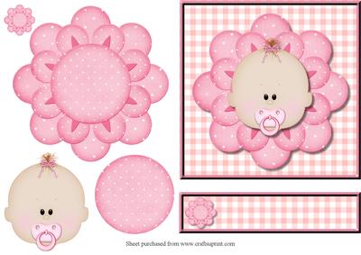 Baby Girl Flower Head Quick Card