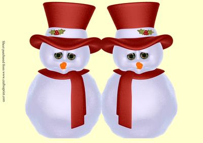 Christmas Snowman Shaped Card